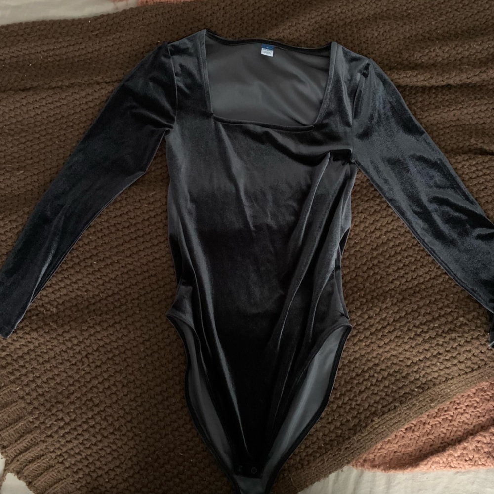 Black Velvet Long Sleeve Bodysuit